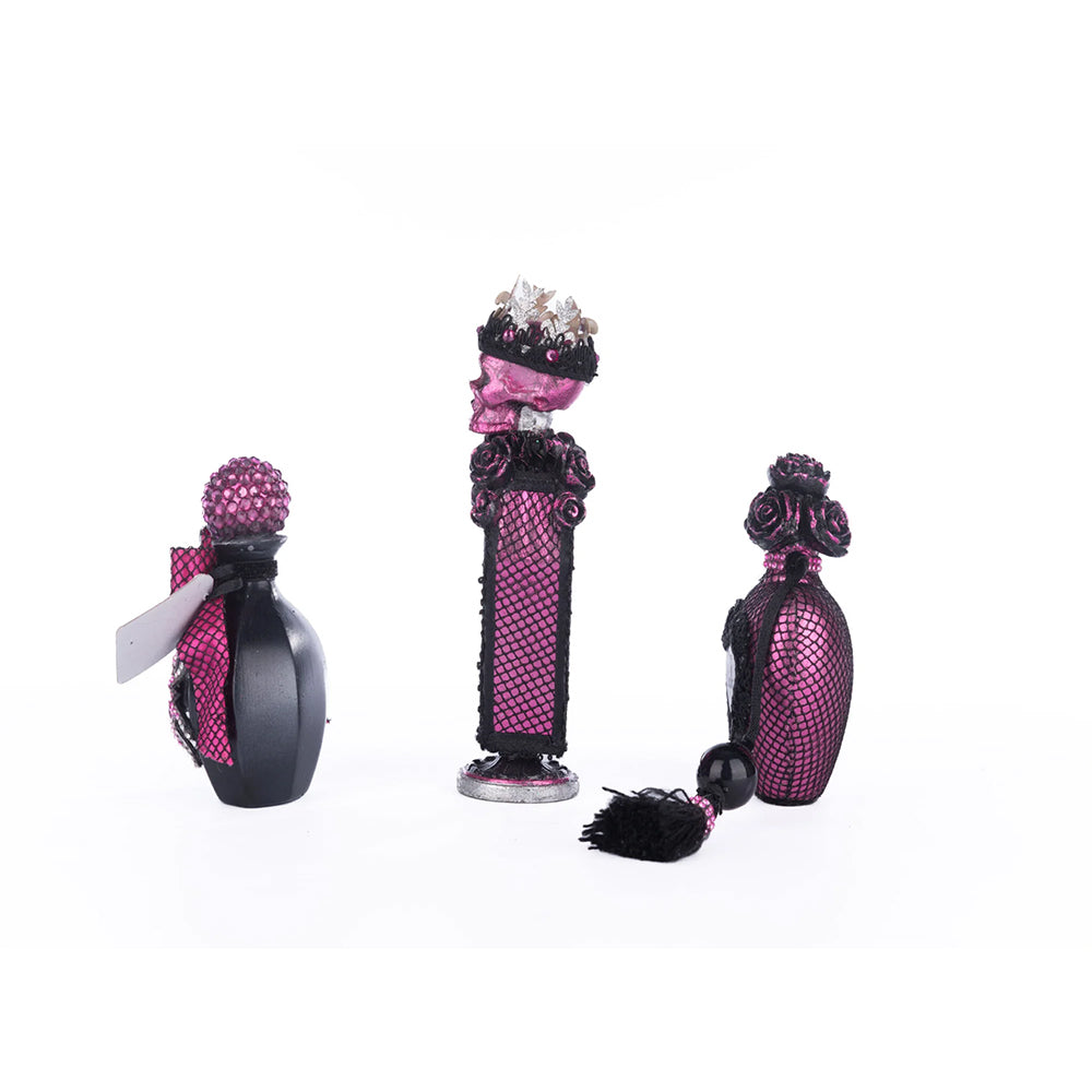 Katherine's Collection Halloween - Pink Panic Possession - Vanity Potion Bottles - set of 3 - 18cm