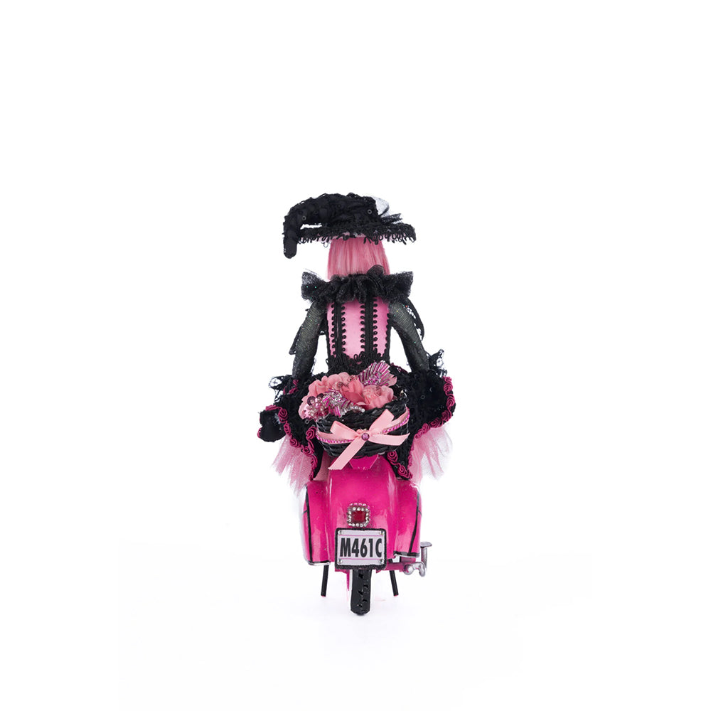 Katherine's Collection Halloween - Pink Panic Possession - Rosalie Witch On Vespa Tabletop - 29cm