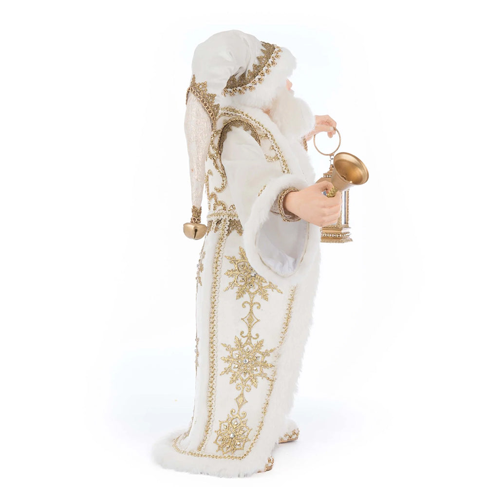 Katherine's Collection Kerst - Bells of Brilliance - Golden Leaf Santa w/ LED Lantern - 44cm