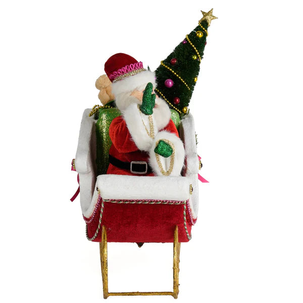 Katherine's Collection Christmas - Merry and Magnificent Christmas - Papa Noel with Sleigh Tabletop - 37cm