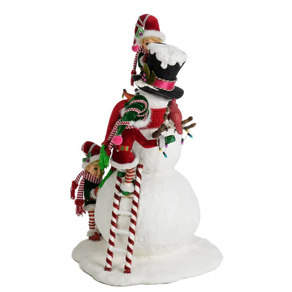 Katherine's Collection Christmas - Merry and Magnificent Christmas - Merry Snowman With Elves - 46cm