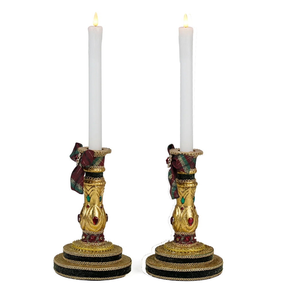 Katherine's Collection Christmas - Timeless Tidings - Candlesticks - set of 2 - 42cm