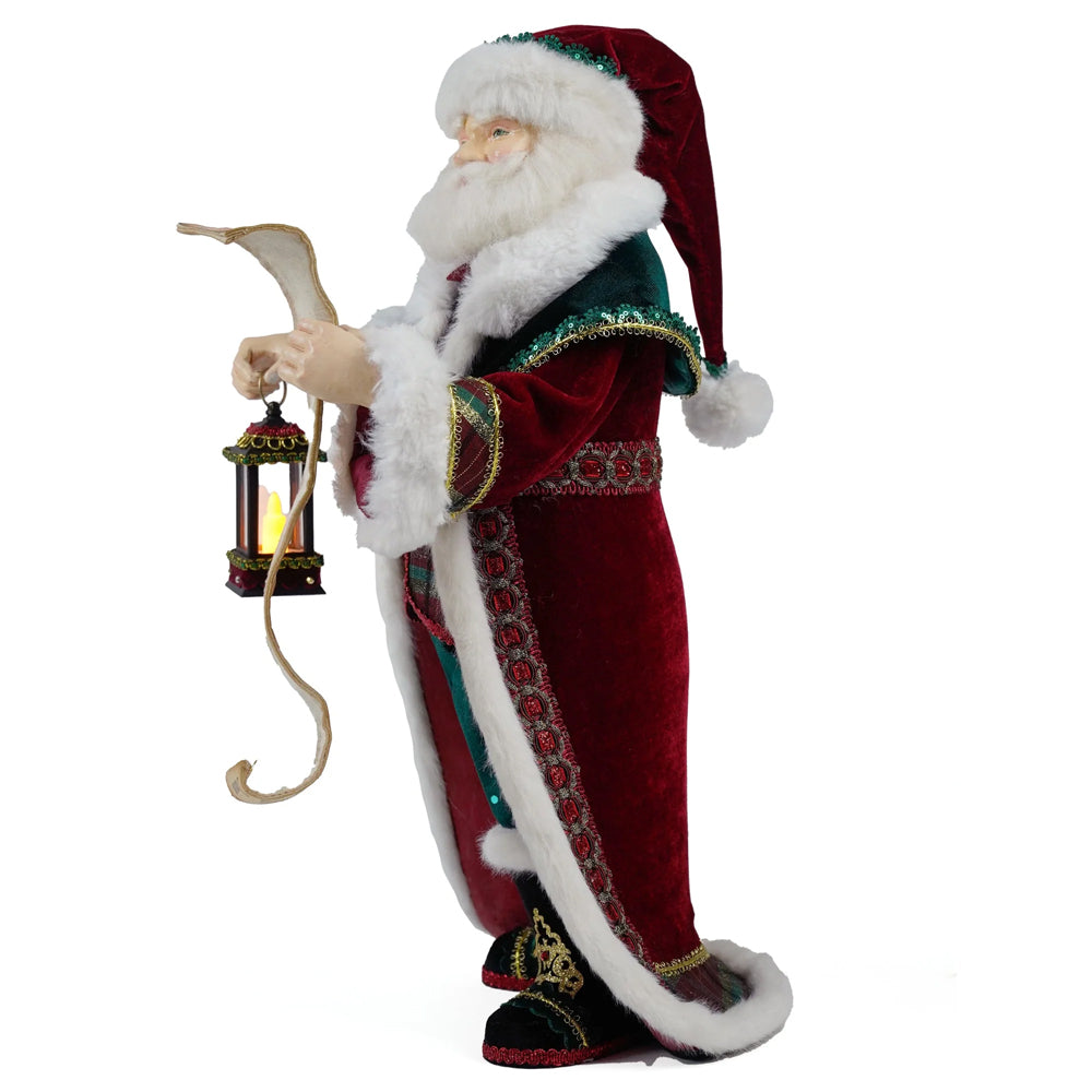Katherine's Collection Christmas - Timeless Tidings - Christopher Tidings Santa w/ LED Lantern - 44cm