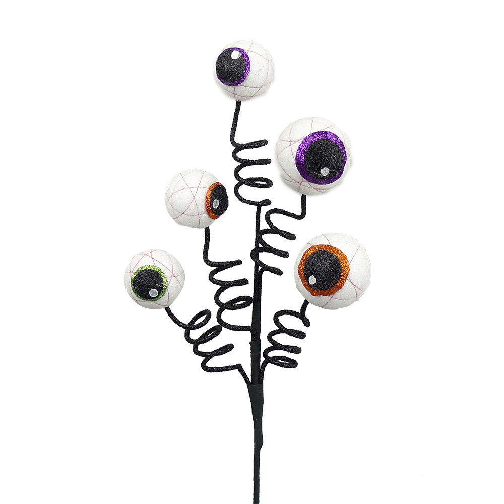 Viv! Christmas Halloween Decoratie - Krullende Decoratietak met Oogballen - 40 cm