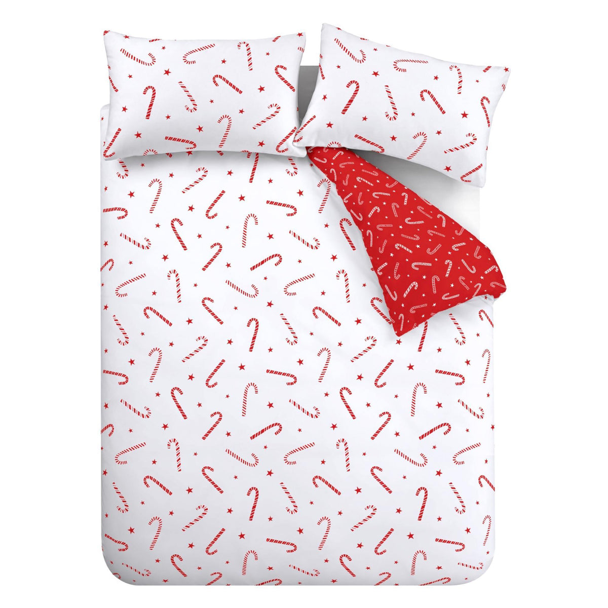 Viv! Christmas Duvet Cover Set - Candy Cane - Microfibre - Reversible
