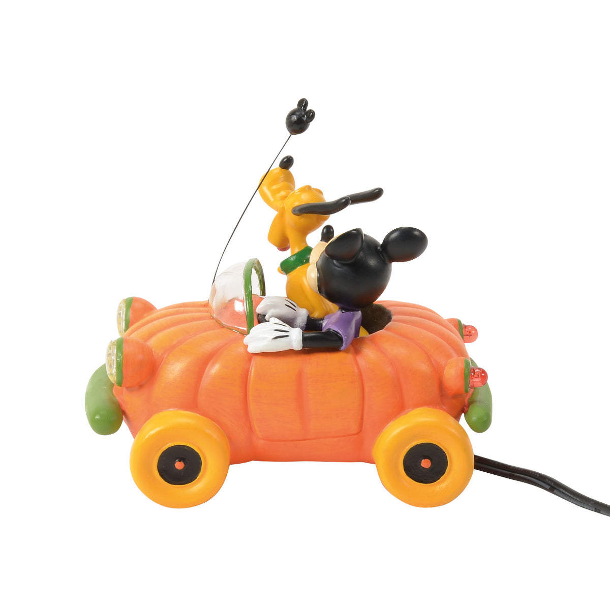 Department 56 Disney Village Halloween Decoration - Mickey & Pluto in Pumpkin Car - 11cm | Delivery ± 4 weeks
