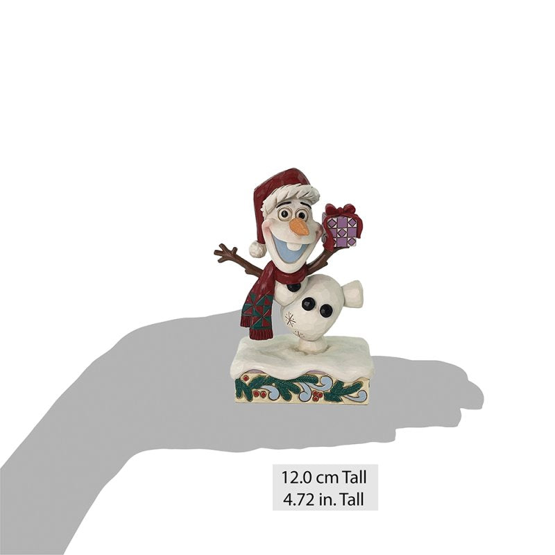 Disney Traditions by Jim Shore Christmas Figurine - Frozen Olaf with Gift - 12cm | Delivery ± 3 weeks