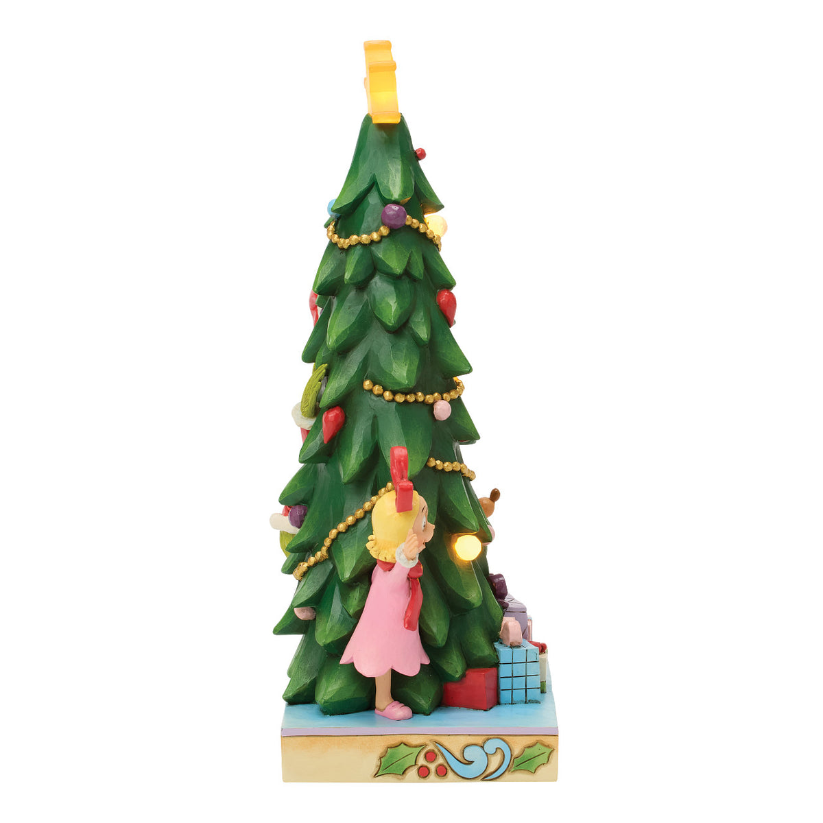Jim Shore The Grinch Christmas Figurine - With Max & Cindy-Lou in Christmas Tree - 26.5cm | Delivery ± 3 weeks