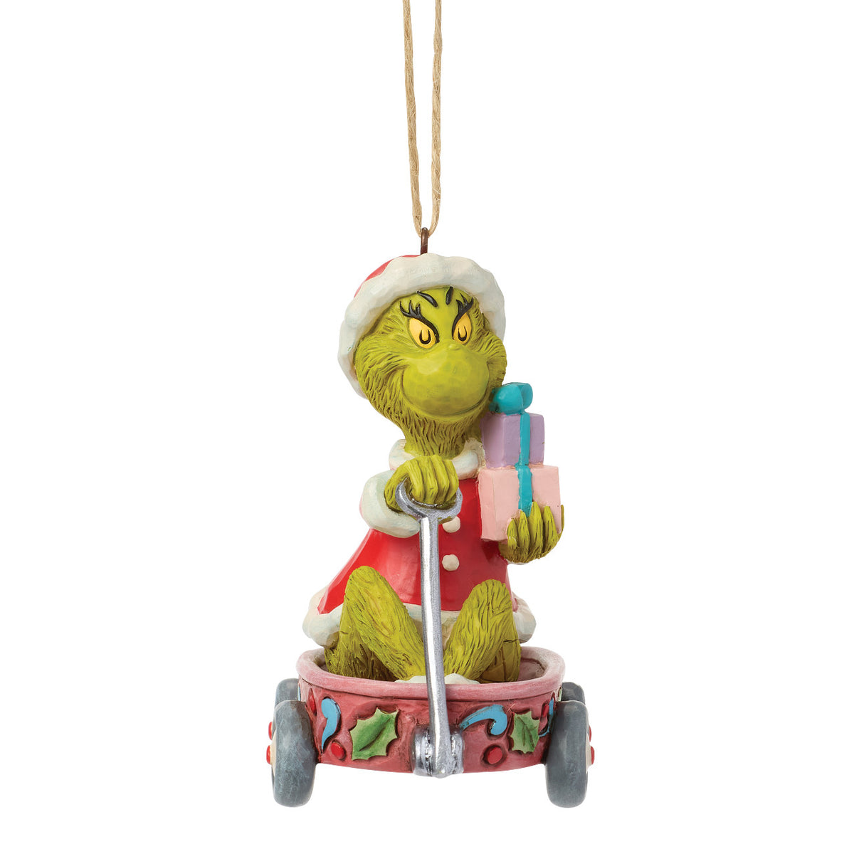 Jim Shore The Grinch Christmas Ornament - In Wagon - 9.5cm | Delivery ± 3 weeks