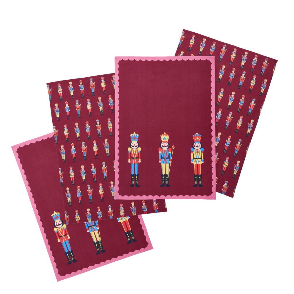 Viv! Christmas Paños de cocina de Navidad - Cascanueces - Juego de 4