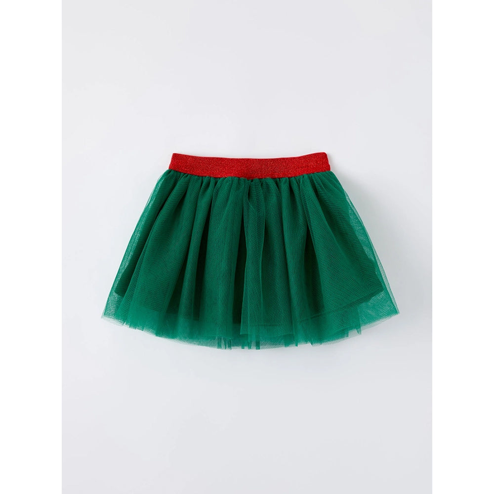 Rylee Faith Designs - Girls' Green Christmas Tutu Skirt - Candy Cane