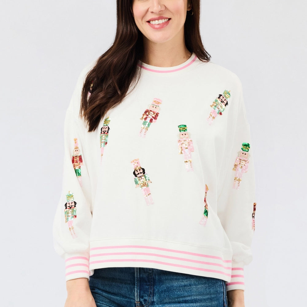 Mary Square Apparel - Women's Christmas Sweatshirt 'Small Nutcrackers'