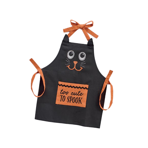 Viv! Christmas Kitchen Textiles - Black Cat Halloween Kitchen Apron - Children - Cotton
