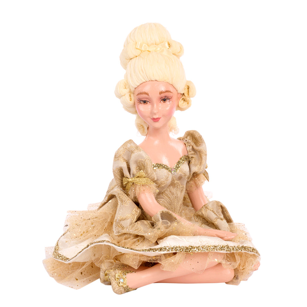 Goodwill M&G Kerstbeeld - Sun King Baroque Sitting Lady Doll - 22cm