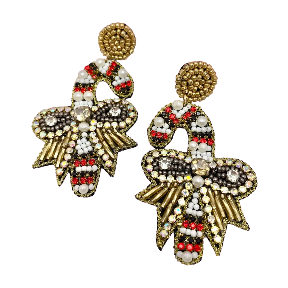 Viv! Christmas Statement Earrings - Candy Canes
