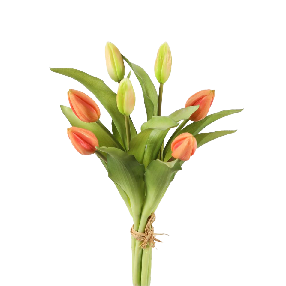 Viv! Home Luxuries - Tulip bouquet - 7 pieces - artificial flower - peach - 32cm