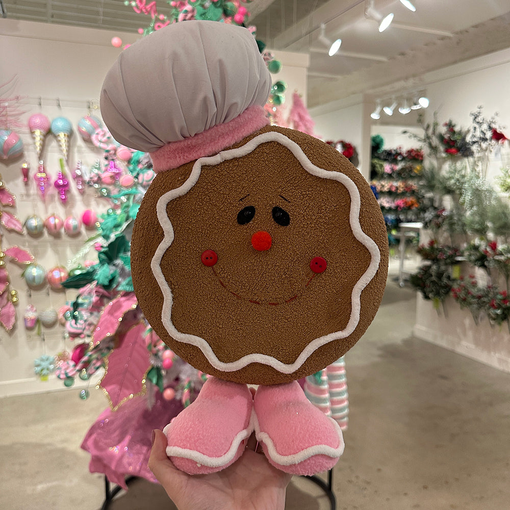Viv! Christmas Tree Centrepiece - Gingerbread Cookie Chef - Pink Brown - 37 cm