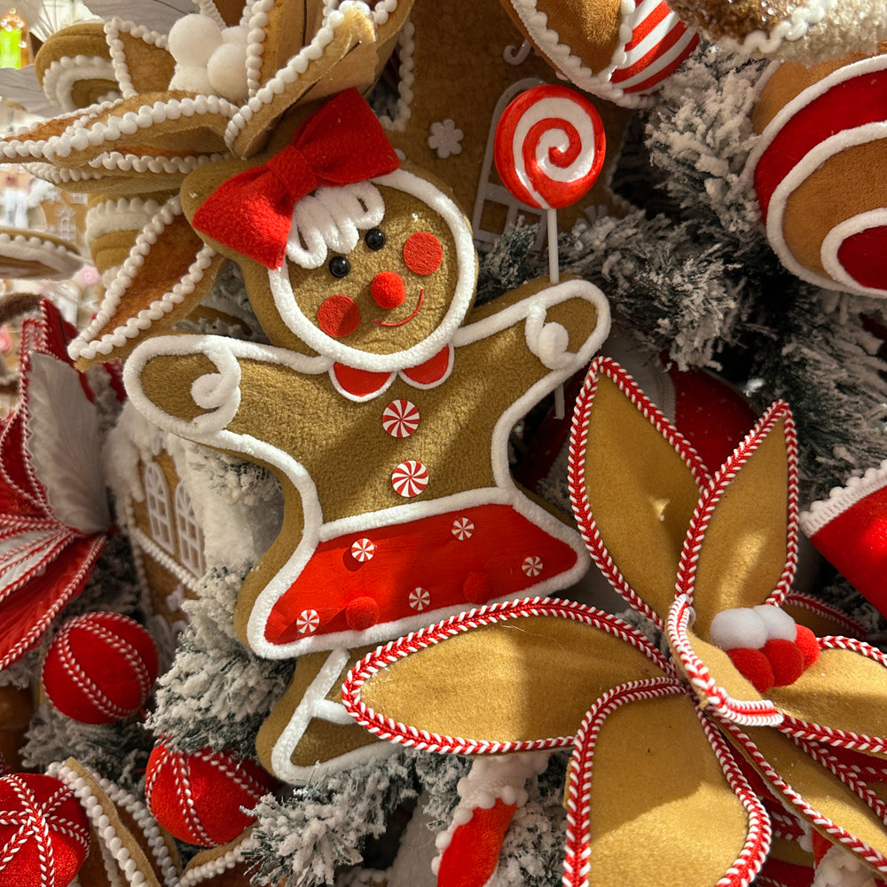 Viv! Christmas Ornament - Gingerbread Girl - Brown Red - 30 cm
