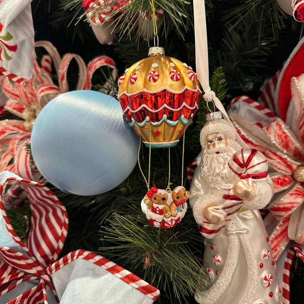 Viv! Christmas Bauble - Satin Thread - Set of 6 - Blue - 10 cm
