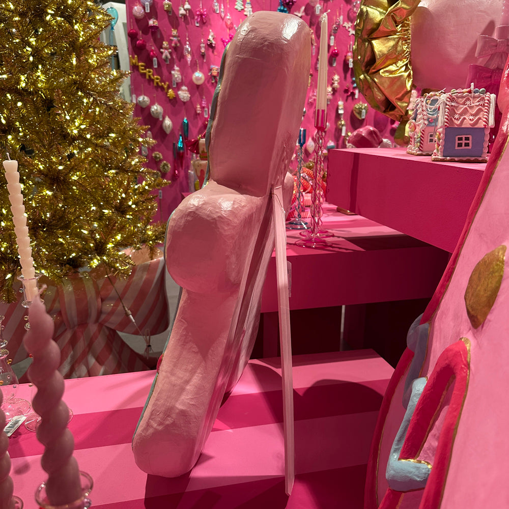 Goodwill M&G XL Weihnachtsdeko - Trendy Candy Lebkuchenfigur - Rosa - 76 cm