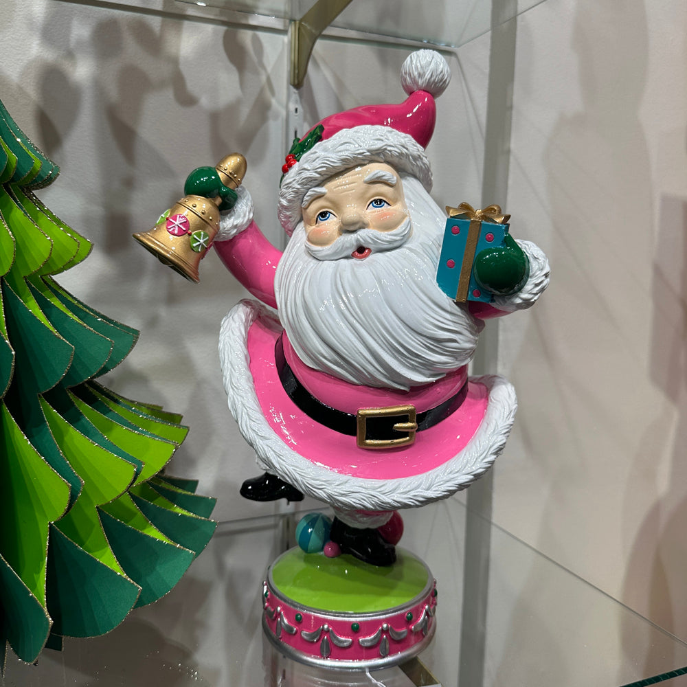 Viv! Christmas Weihnachtsfigur - Retro-Weihnachtsmann - Rosa - 41 cm