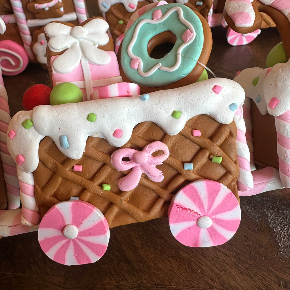B-GRADE: Viv! Christmas Christmas Figure - Gingerbread Train - pastel pink - 33cm