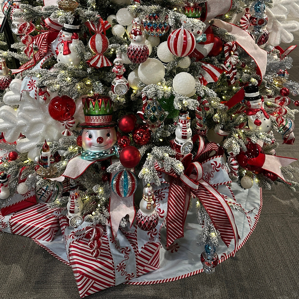 Viv! Christmas Luxury Tree Skirt - Peppermint Candy - Blue Red - Ø152 cm