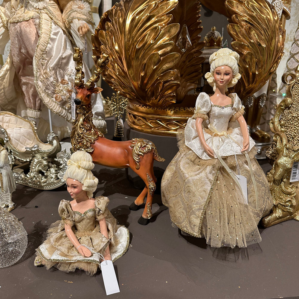 Goodwill M&G Kerstbeeld - Sun King Baroque Lady Doll on Base - 46cm