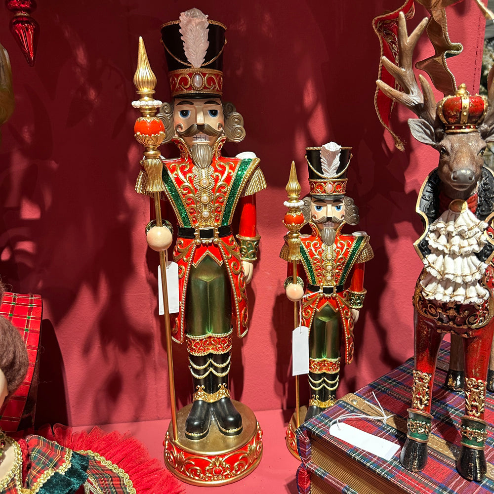 Goodwill M&G Christmas Tabletop Figure - Nutcracker w/ Staff - Red Green Black - 60 cm