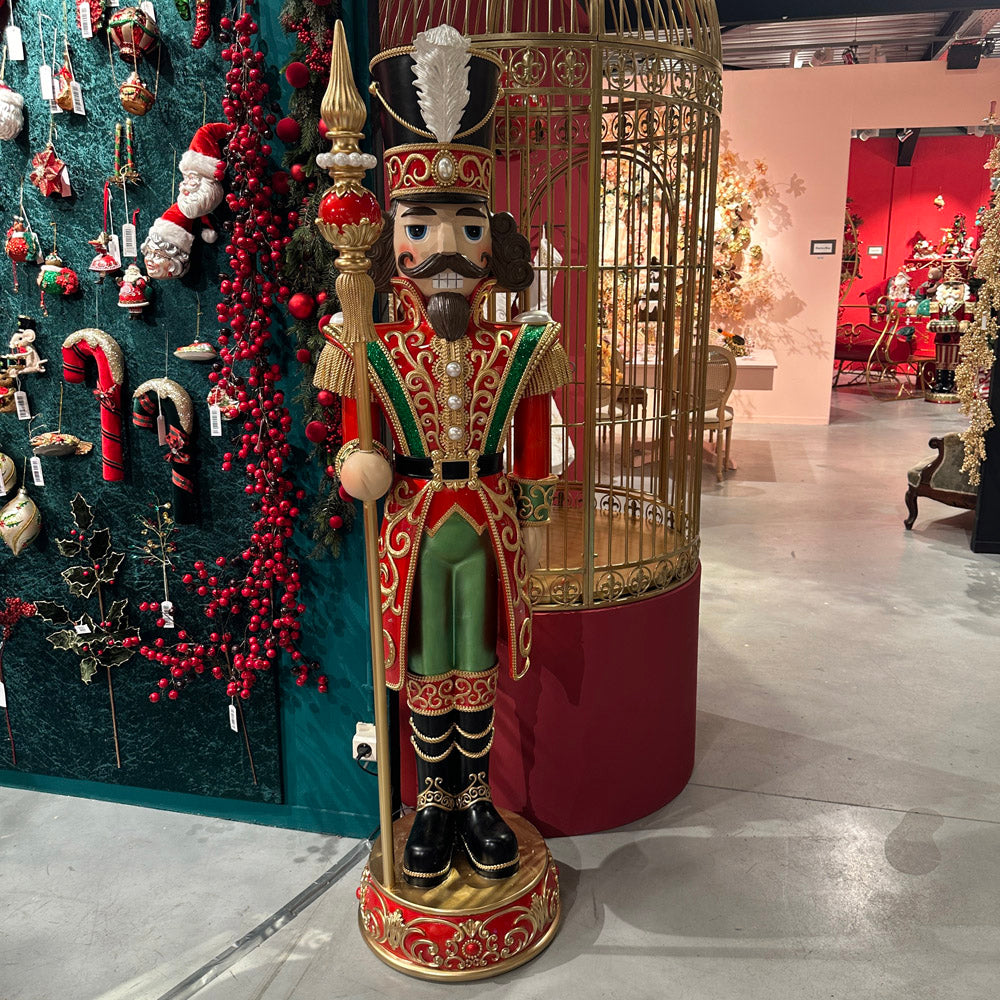 Goodwill M&G Christmas Figure Display - XXL LED Nutcracker with Staff & Music - 183.5cm