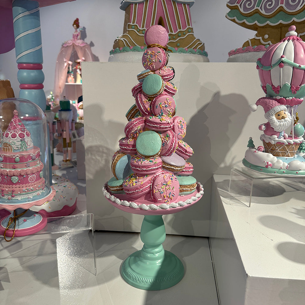Viv! Christmas Weihnachtsfigur - Macaron-Torte mit Streuseln - Rosa Grün - 57 cm