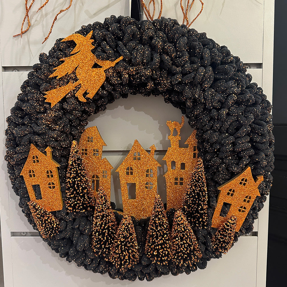 Viv! Christmas Halloween Decoration - Ghost Town Wreath - 46 cm