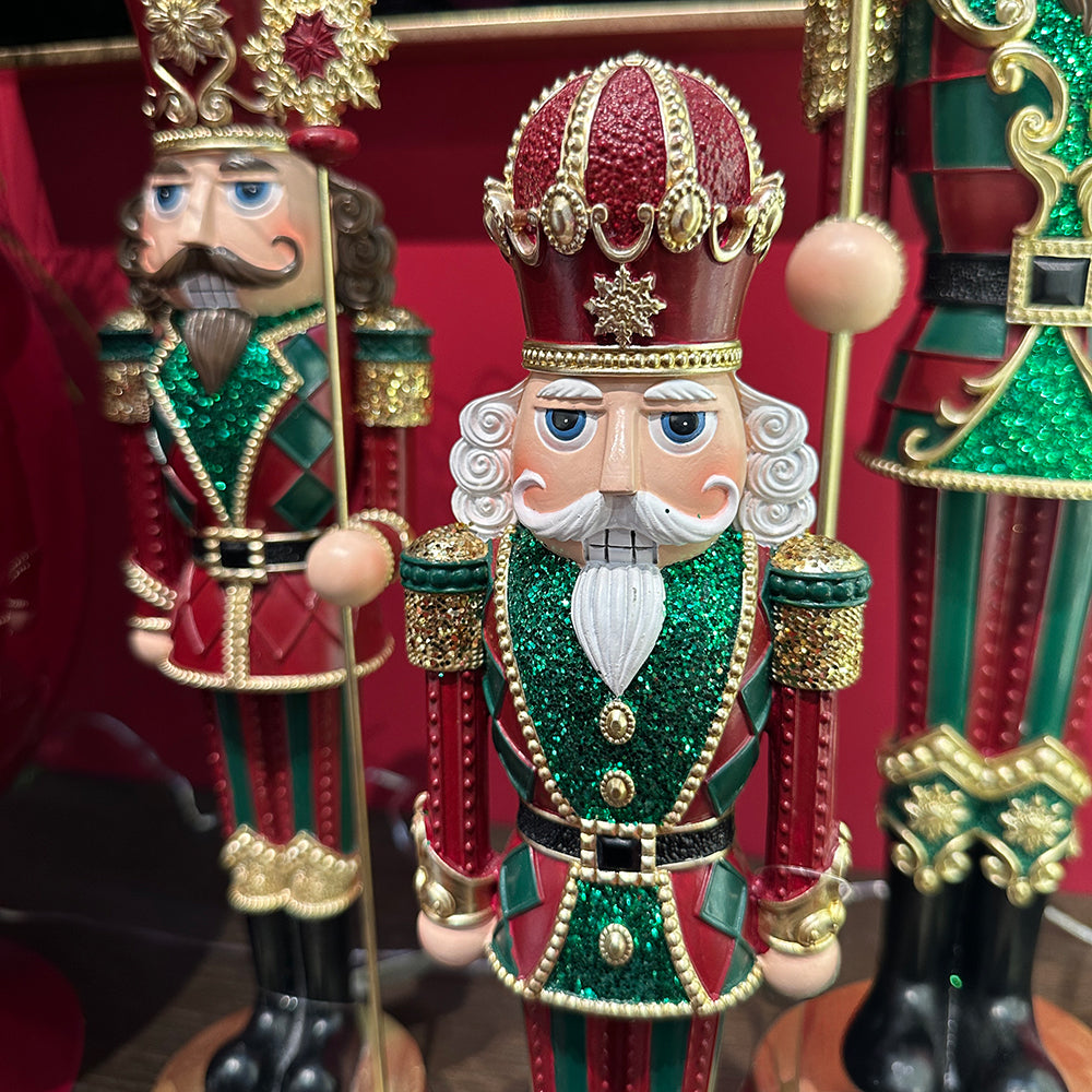 Viv! Christmas Tabletop Figure - Classic Nutcracker - Red Green - 33 cm