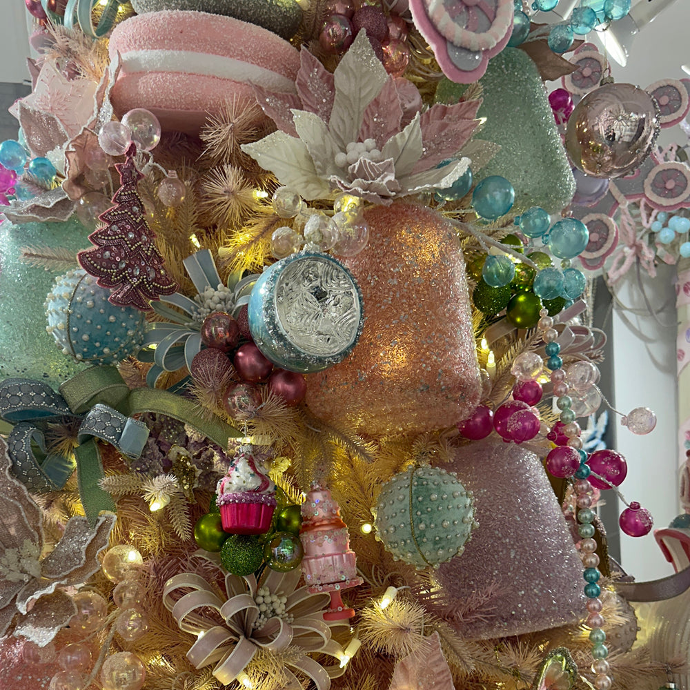 Viv! Christmas Kersttak - Iridescent Bubbels met Sneeuw - blauw - 41cm