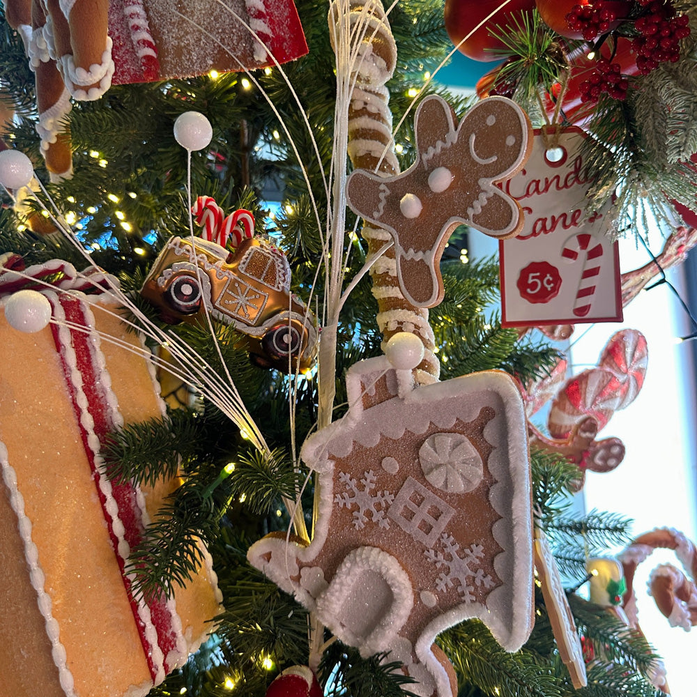 Viv! Christmas Kerstornament - Gingerbread Vrachtwagen - glas - bruin - 11cm