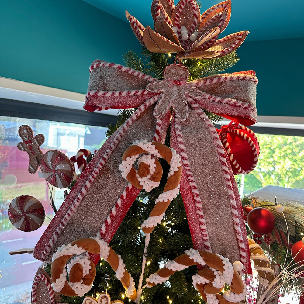 Viv! Christmas Weihnachtsbaum-Deko - Lebkuchen-Schleife - Braun Rot - 60 cm