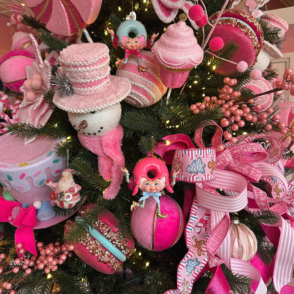 Viv! Christmas Weihnachtszweig - Glitzer-Cupcake - Rosa - 46 cm
