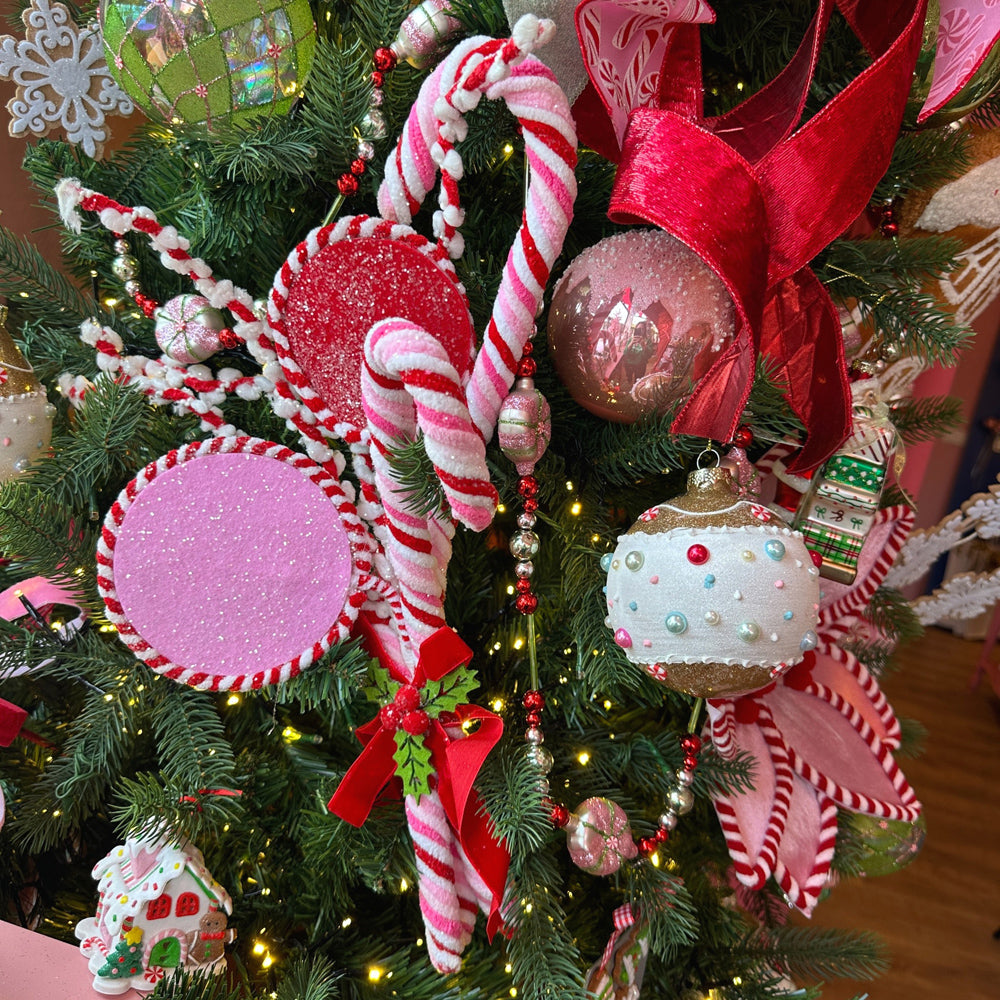 Viv! Christmas Tree Decoration - Candy Cane Bundle - Pink Red - 50 cm