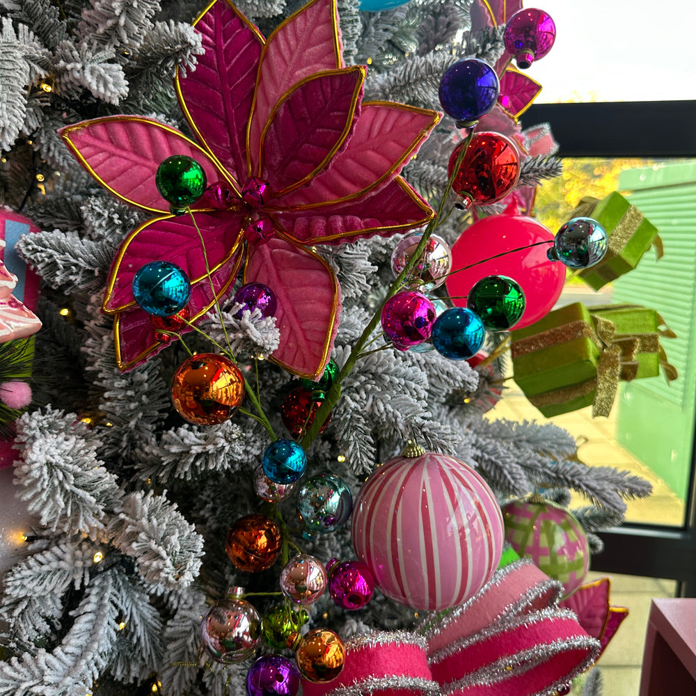 Viv! Christmas Spray - Coloured Baubles - 76 cm