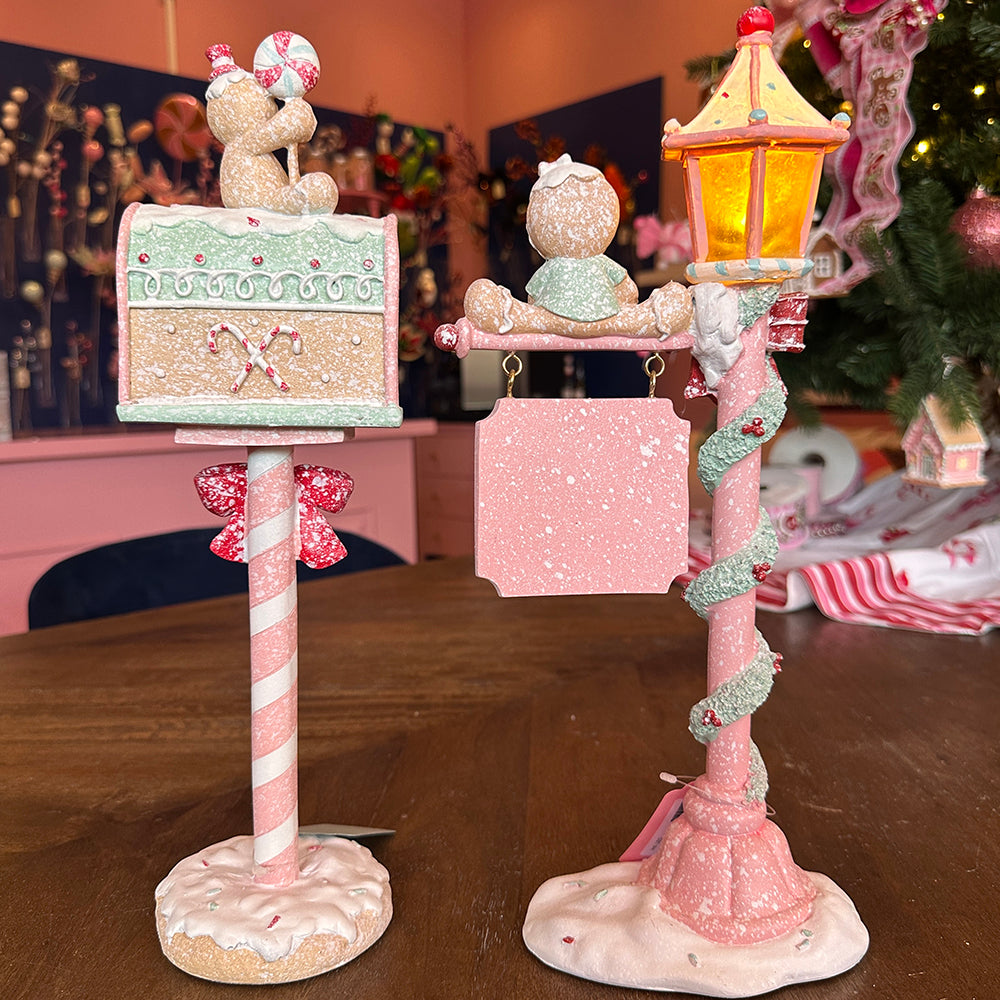 Viv! Christmas Tabletop Figure - Gingerbread Mailbox - pastel - 36cm