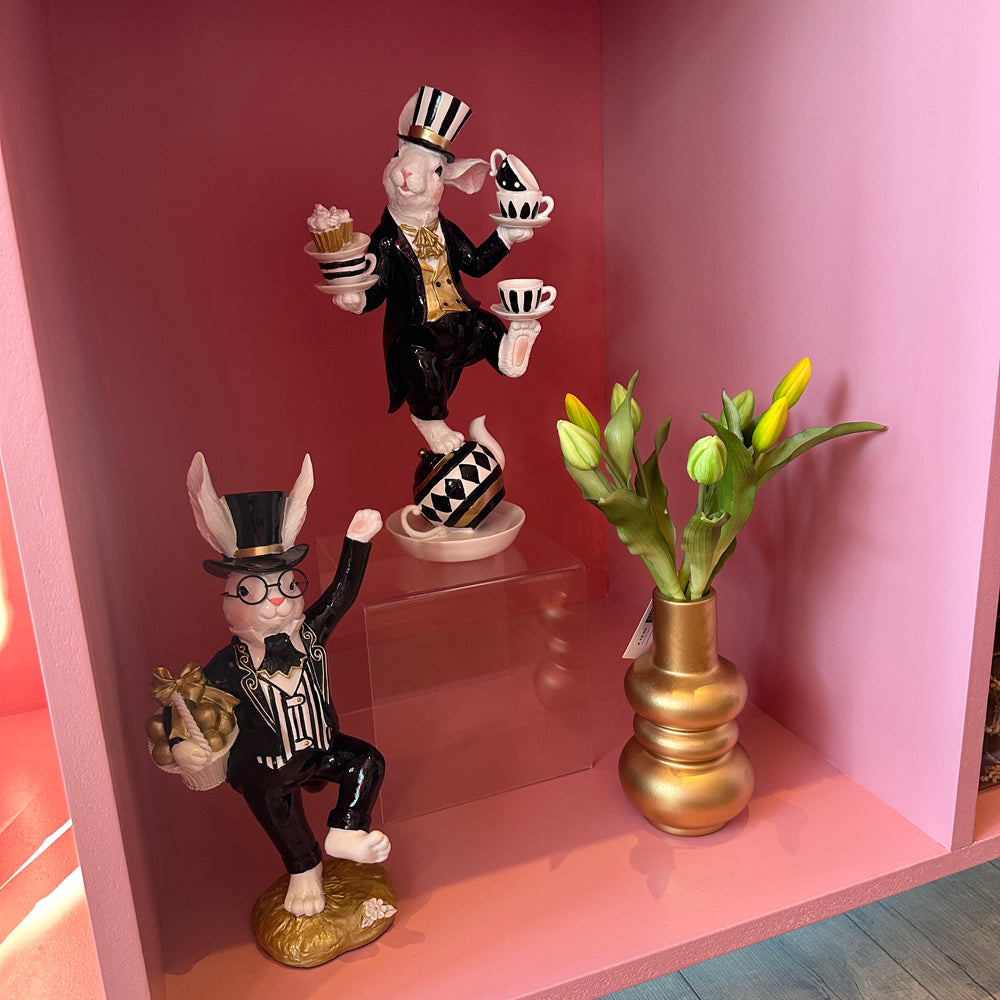 Viv! Home Luxuries - Tulip bouquet - 7 pieces - artificial flowers - yellow green - 32cm