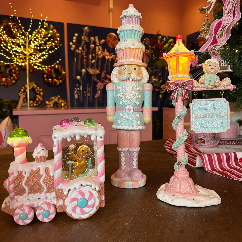 Viv! Christmas Tabletop Figure - Gingerbread Lantern incl. LED Lighting - pastel - 36cm