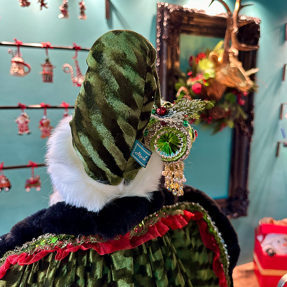 Mark Roberts Tabletop Figure - Santa Doll 'Shopping List' - black red green - 65cm - Collector's Item