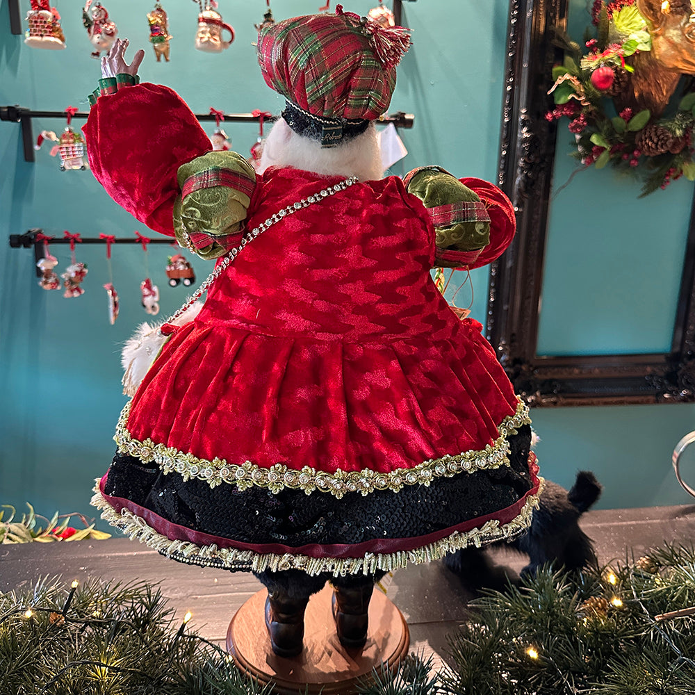 Mark Roberts Tabletop Figure - Scottish Santa Doll 'Highland plaid' - red green - 61cm - Collector's Item