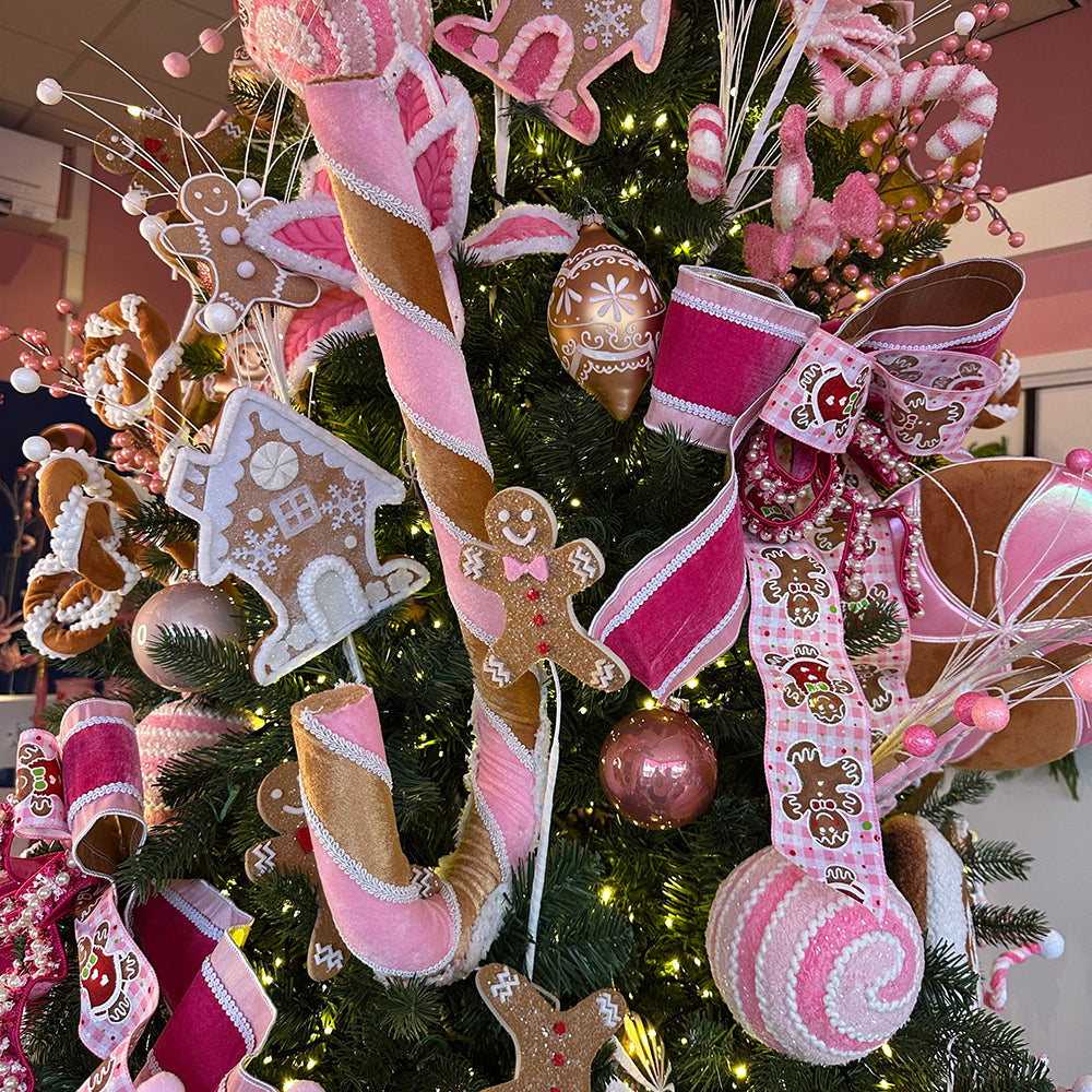 Viv! Christmas Kersttak - Gingerbread Huis & Poppetje - bruin wit - 76cm