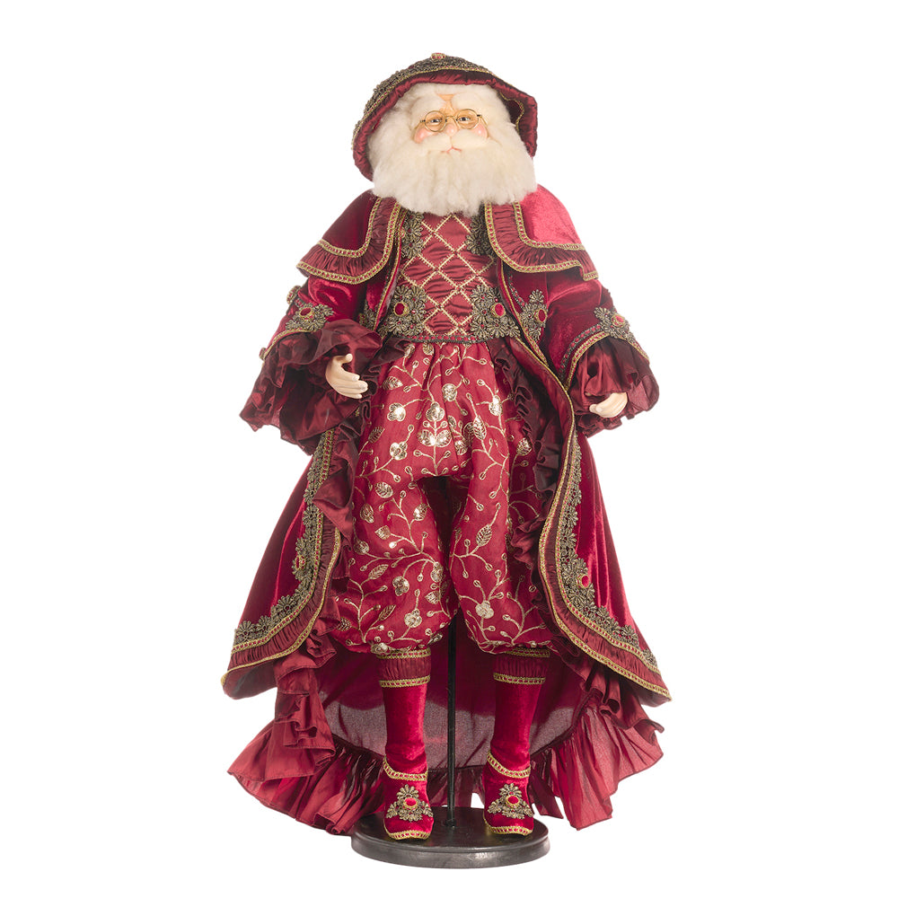 Goodwill M&G Kerstbeeld - Victorian Carol Santa Doll with Standard - 80cm