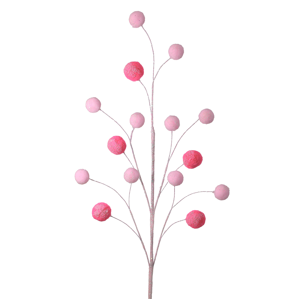 Viv! Christmas Kersttak - Glitter Pompons - roze - 61cm