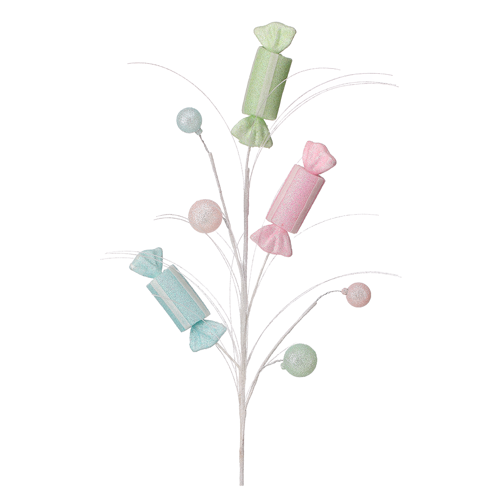 Viv! Christmas Kersttak - Glitter Snoepjes & Suikerbollen - pastel - 76cm