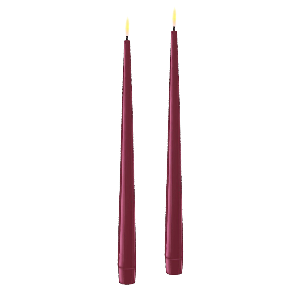 Deluxe Homeart - LED-Tafelkerzen - 28 cm - Lila - 2er-Set