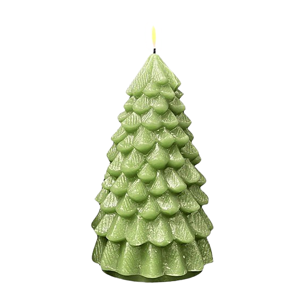 Deluxe Homeart - LED-Kerze in Weihnachtsbaumform - Grün - 19 cm